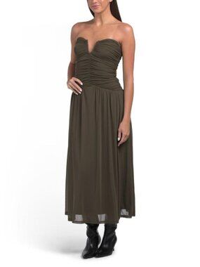 moon river cream pleated maxi dress Pleated Front Detail Midi Dress